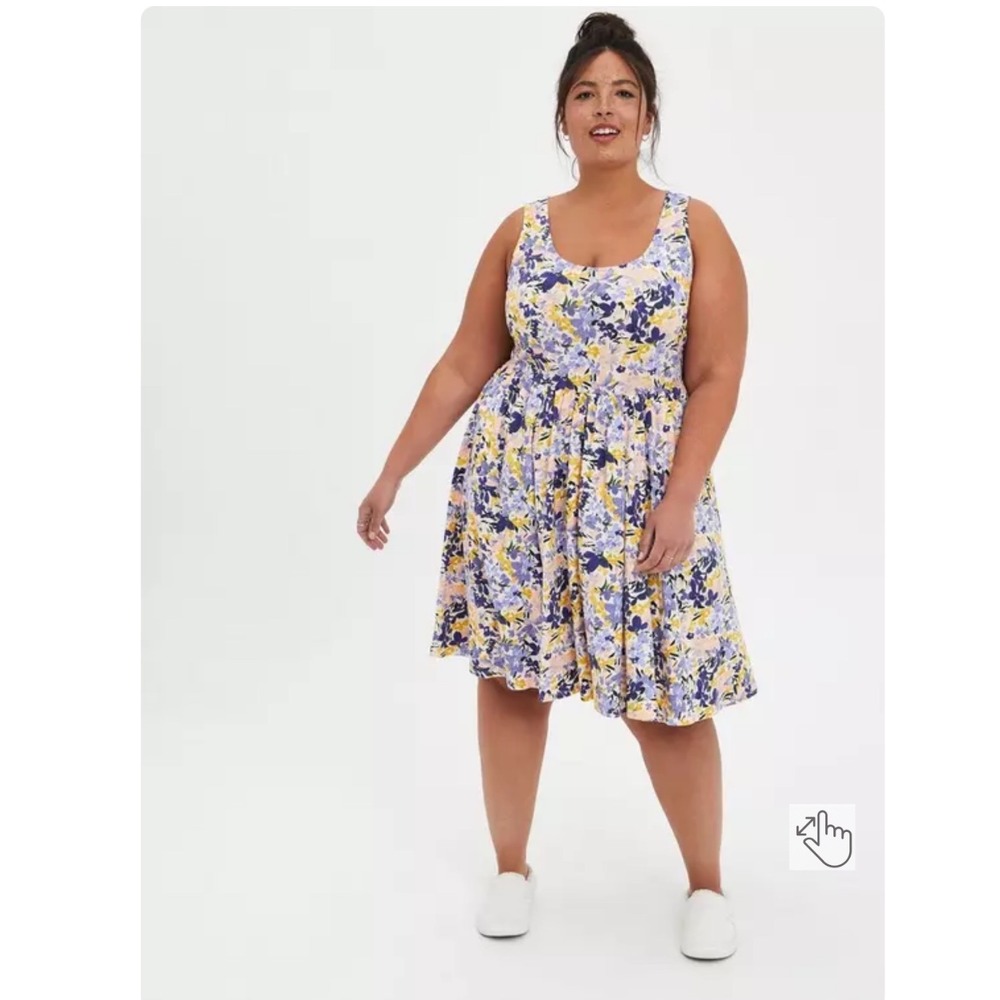 Torrid Floral Mini Cotton Slub Skater Dress size 4 (4x or 26 plus size)